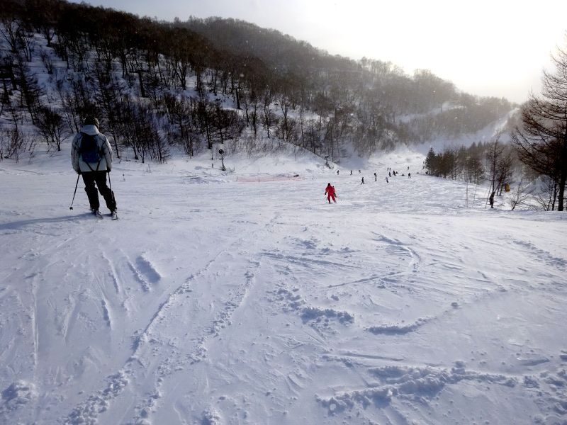 enjoing skiing